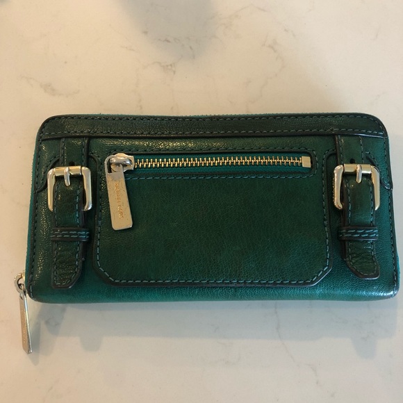 Michael Kors Accessories - Michael Kors Turquoise Leather Wallet